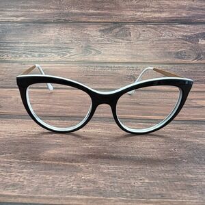 Christian Siriano Collette Black White Gold Cat Eye Eyeglasses Frames 54-18-145